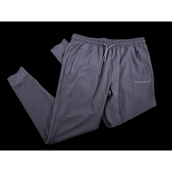 CCN Men's L YoungLA Stretch Waist Slim Leg Sweatpants Lounge Pants in Mauve EUC - Picture 1 of 7
